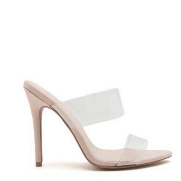 ‼️SOLD‼️Clear Two Strap High-Heel Slide Sandals - Picture 7 of 8